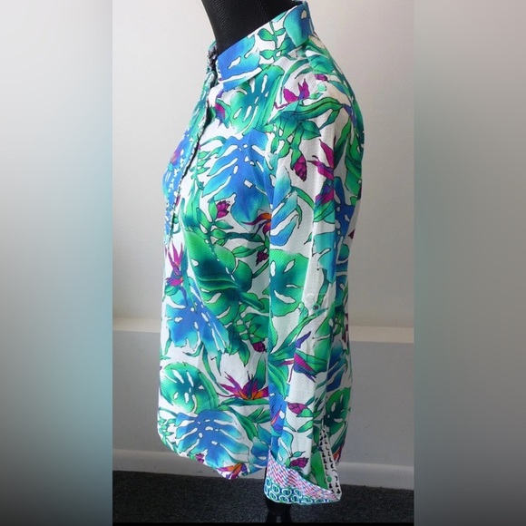 Robert Graham Shirt Women's Birds of Paradise Colorful Size XL - Picture 7 of 8